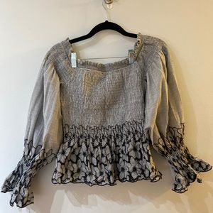 Off shoulder smocked floral top (local boutique)